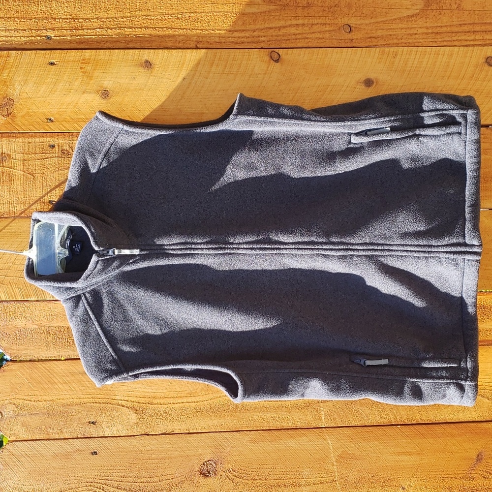 Lands End Fleece Zippered Vest 38-40 Gray - Picture 8 of 8